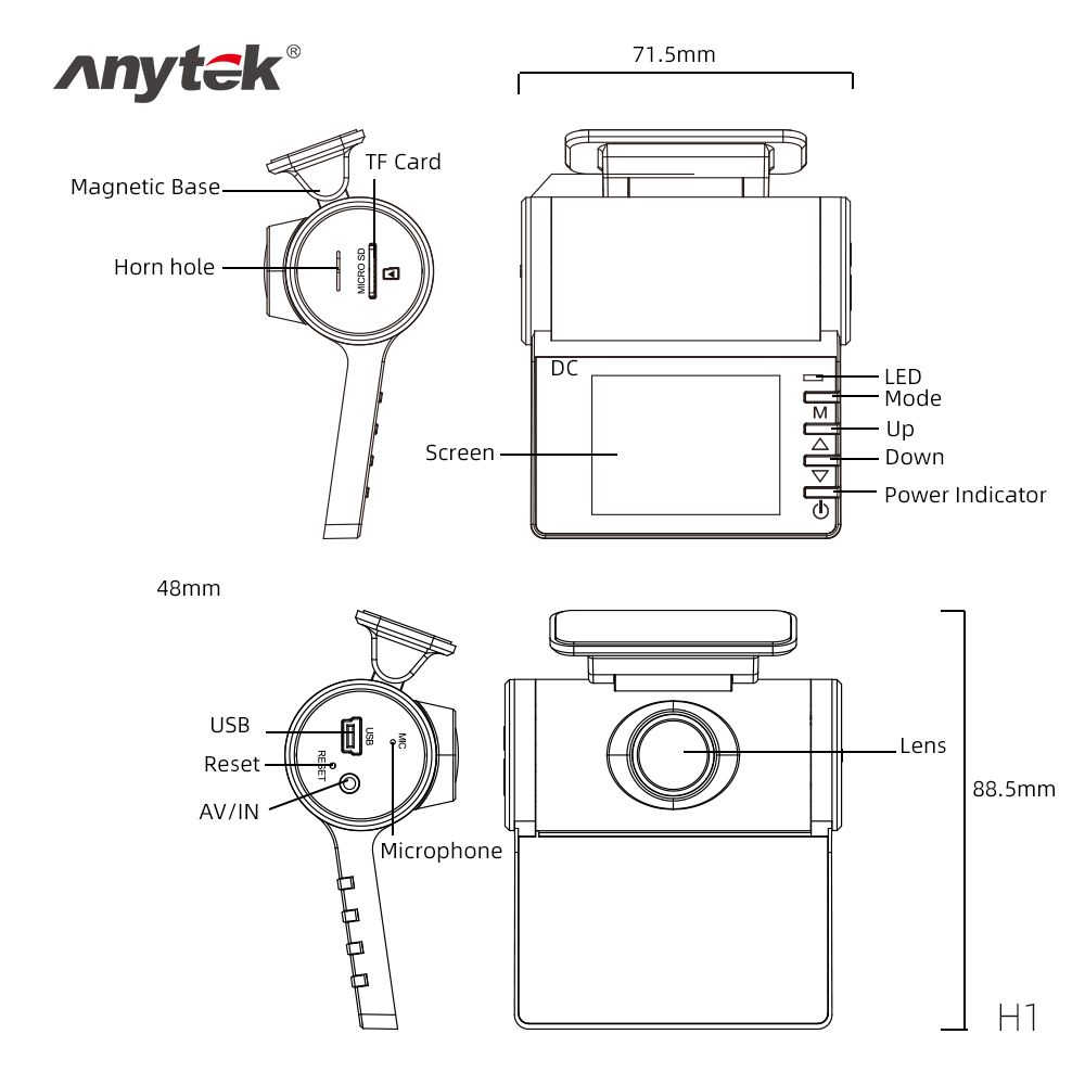Anytek-H1-Car-DVR-Full-HD-1080P-20quotIPS-Screen-Magnetic-Mount-Hidden-Installation-Dash-Cam-1625513