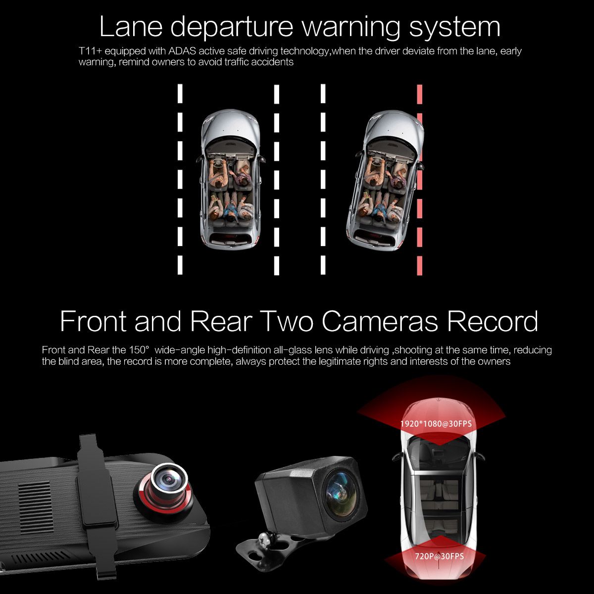 Anytek-T11-966-Inch-FHD-1080P-Streaming-Media-Dual-Lens-Car-DVR-Rearview-Camera-Parking-Monitoring-A-1414407