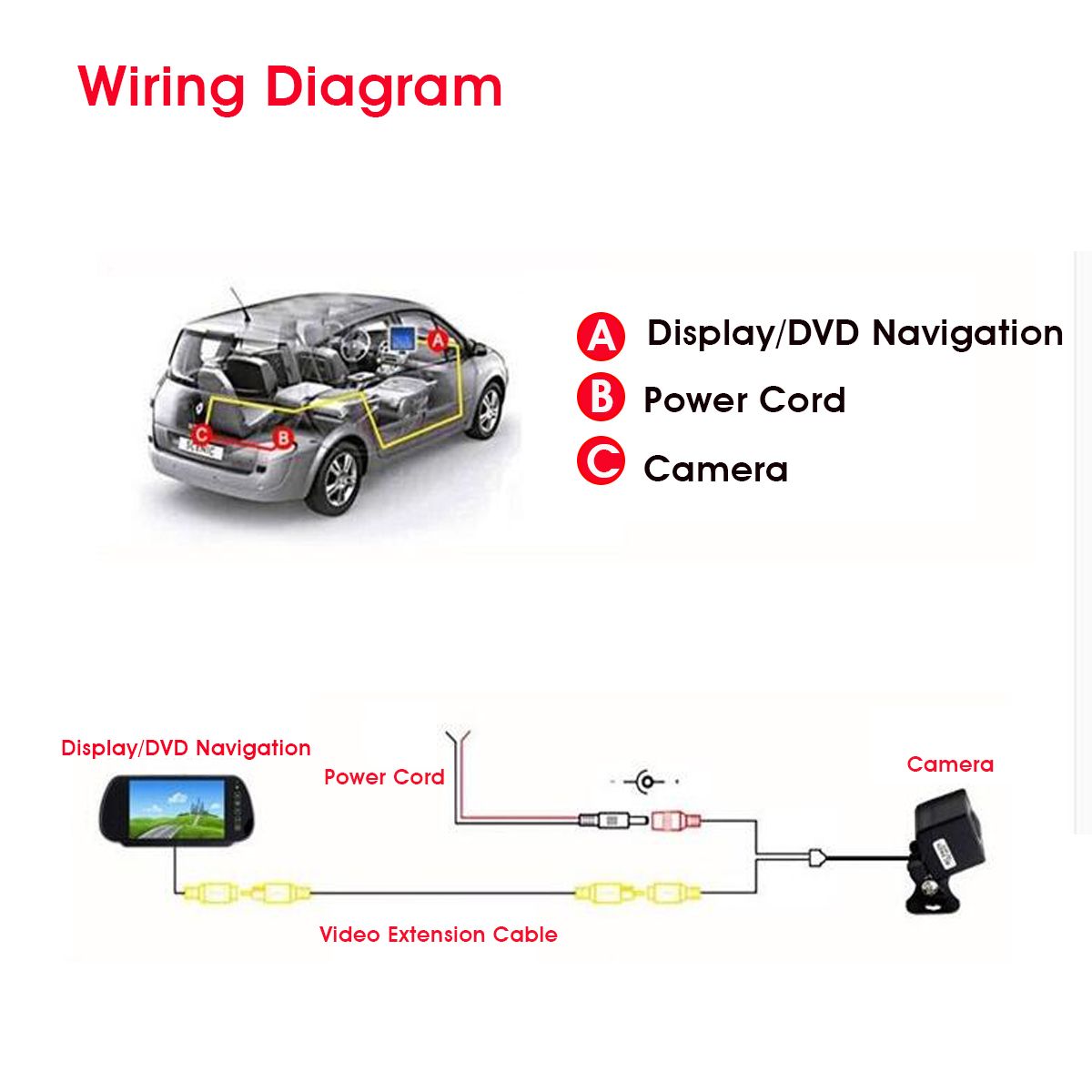 Car-Rear-View-Camera-CCD-Reversing-With-Bracket-Harness-Kit-Waterproof-170deg-1567784