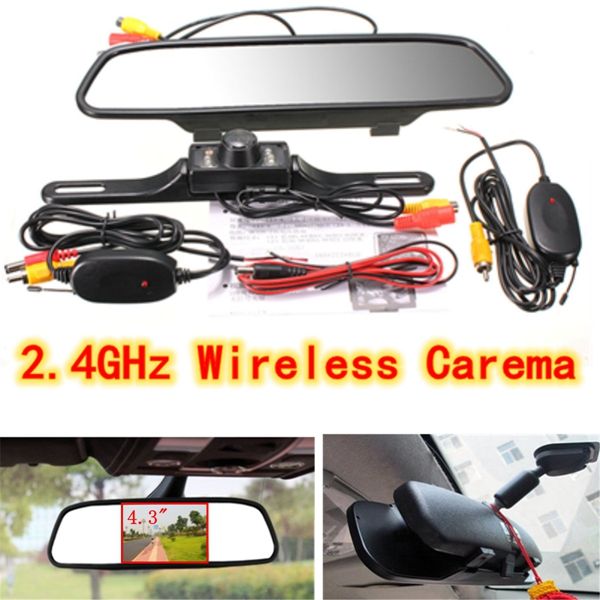 Car-TFT-LCD-Monitor-Mirror-Wireless-Reversing-Rear-View-Backup-Camera-12V-989599
