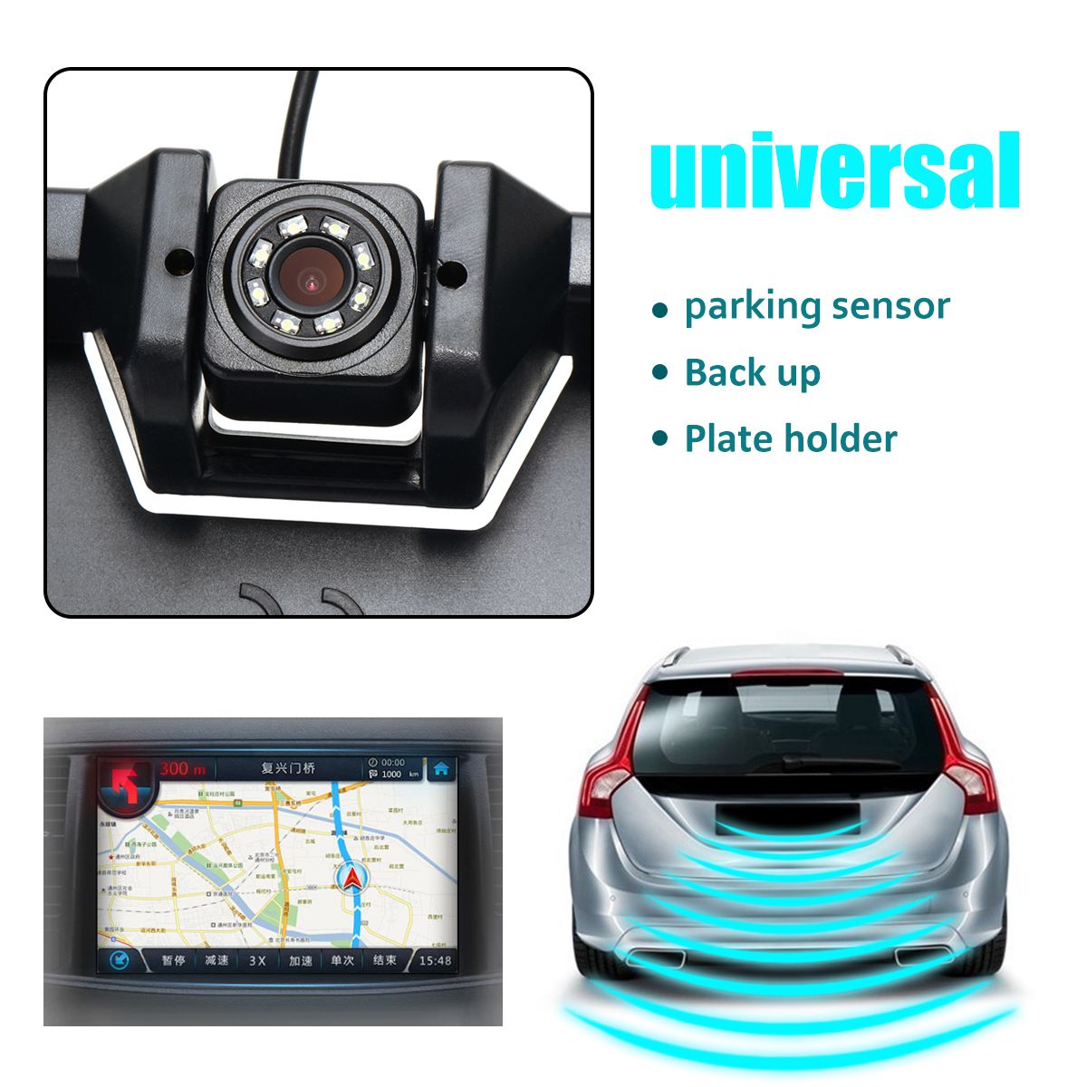 EU-Car-SUV-Parking-Sensors-Radar-Rearview-Backup-Camera-License-Plate-Frame-Kit-1359085