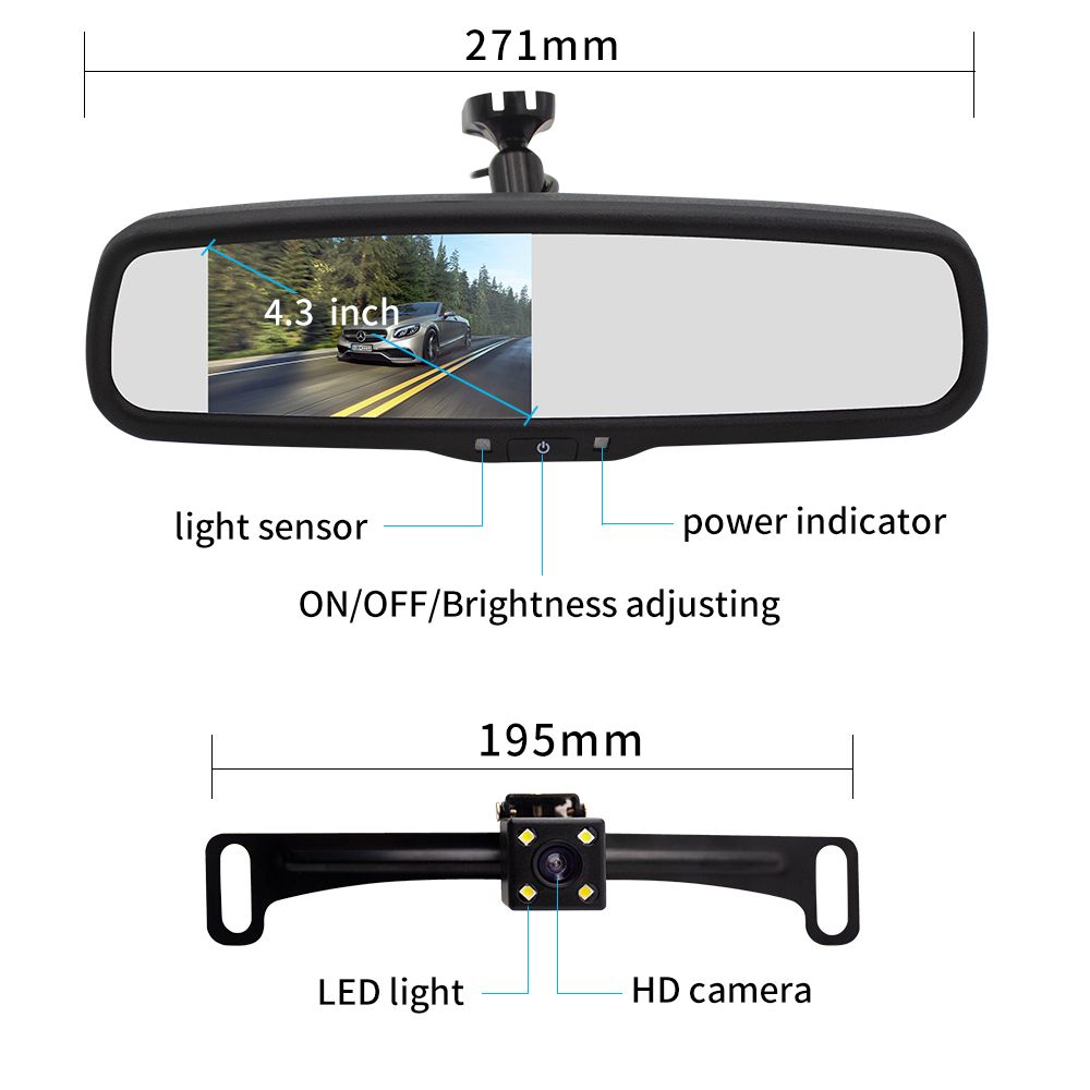 Master-Tailgaters-Car-Rear-View-Mirror-with-43quot-LCD-Screen--170deg-Backup-Camera-1629222