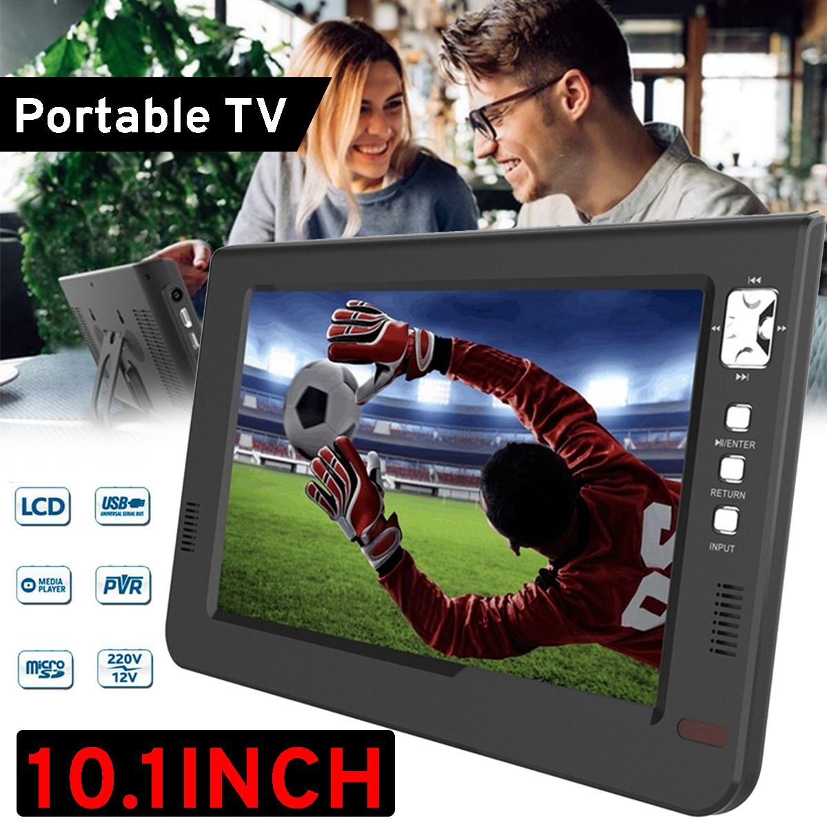 Portable-101-TFT-LED-DVBT2-Digital-Analog-TV-1080P-HDMI-IN-H265-Car-Television-Support-USB-TF-Card-R-1614938