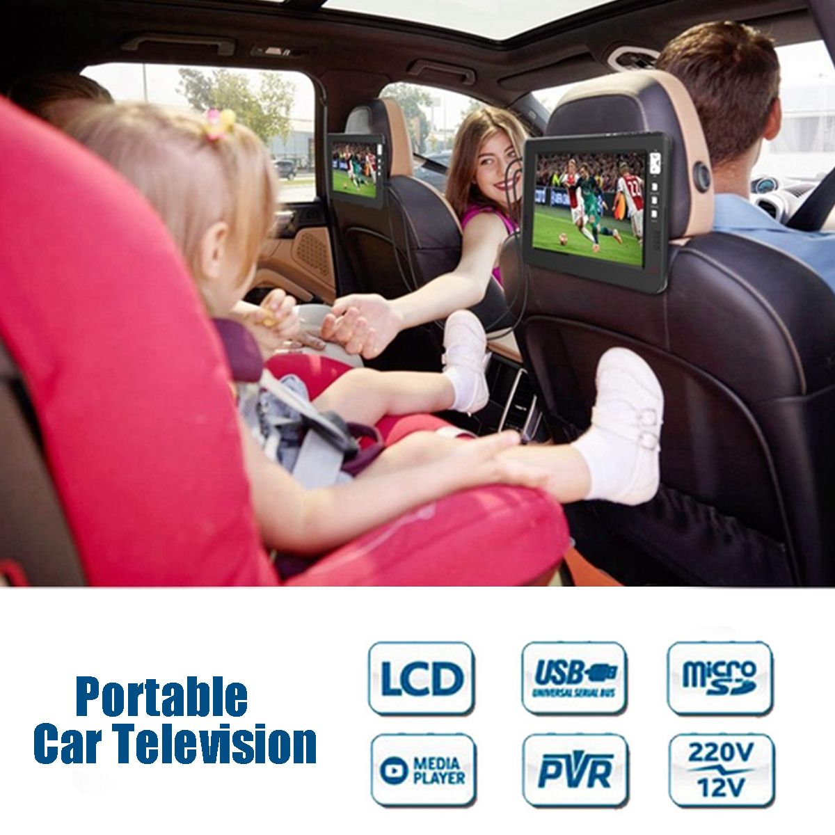 Portable-101-TFT-LED-DVBT2-Digital-Analog-TV-1080P-HDMI-IN-H265-Car-Television-Support-USB-TF-Card-R-1614938