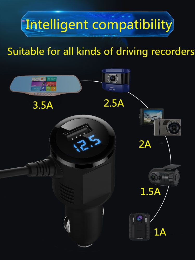 USB-Micro-USB-Cigarett-e-Lighter-QC30-Fast-Car-Charger-with-Voltage-Display-GPS-Navigator-DVR-Power--1580986