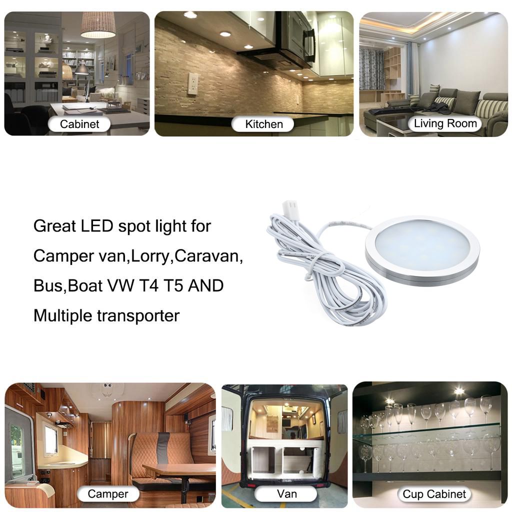 12Pcs-12V-25W-Interior-LED-Spot-Light-Lamp-For-Camper-Van-Caravan-Motorhome-Boat-VW-T4-T5-1568019