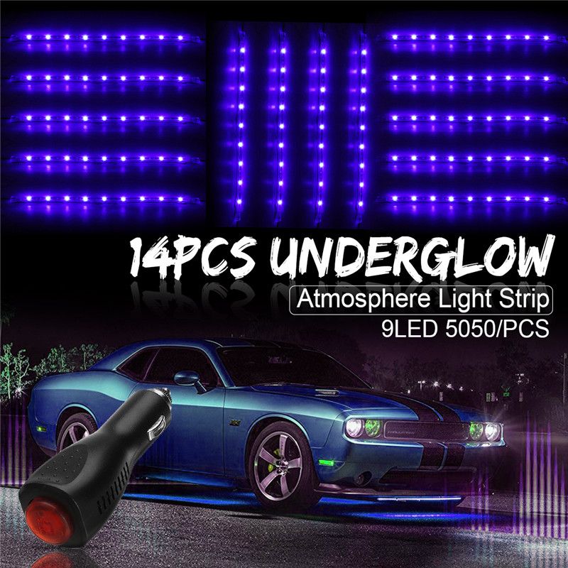 14Pcs-12-Inch-Blue-5050-126LED-Slim-Strip-Decoration-Lights-Car-Neon-Accent-Undercar-Glow-Lighting-U-1636905