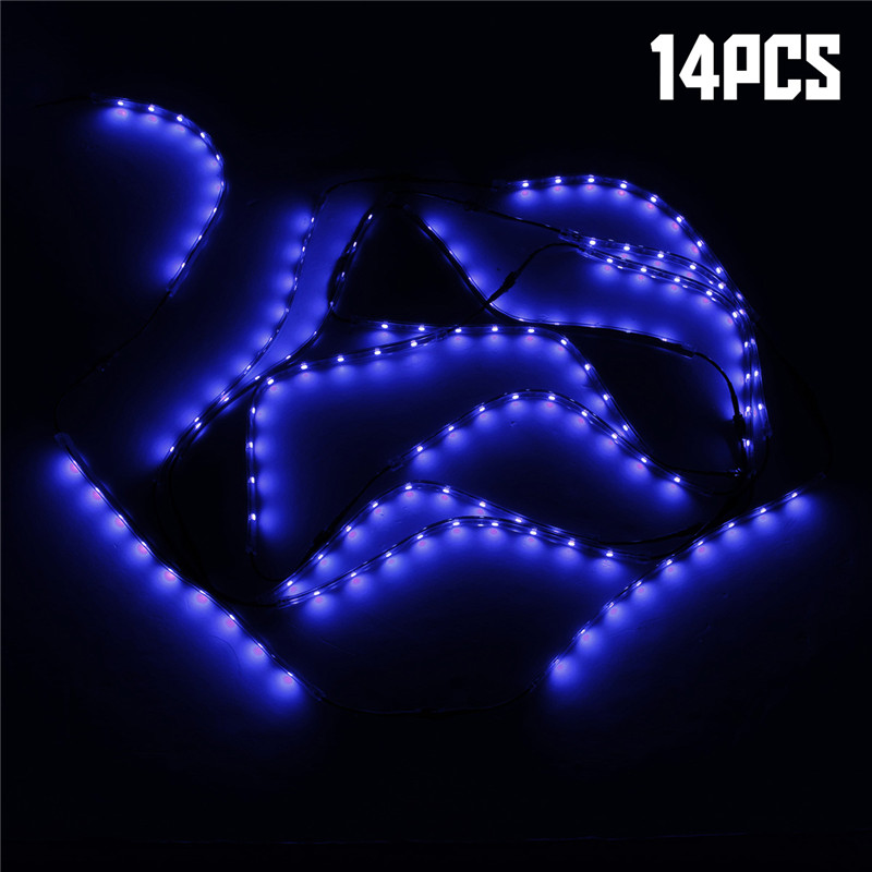 14Pcs-12-Inch-Blue-5050-126LED-Slim-Strip-Decoration-Lights-Car-Neon-Accent-Undercar-Glow-Lighting-U-1636905