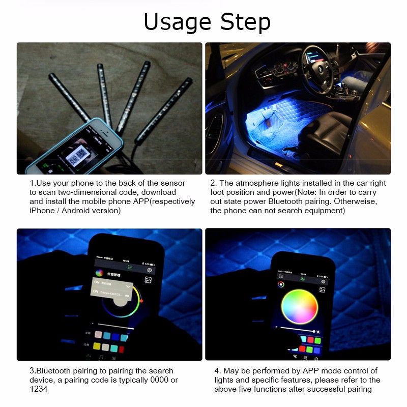 4Pcs-LED-Car-Interior-Decoration-Lights-Floor-Atmosphere-Light-Strip-Phone-App-Control-Colorful-RGB-1384329