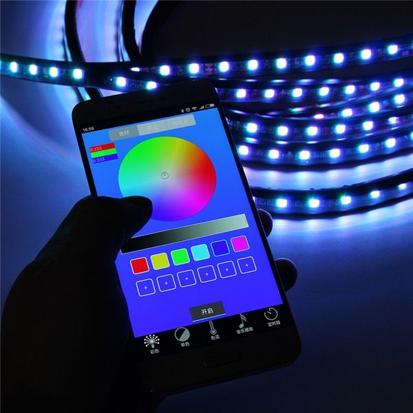 4pcs-APP-Voice-Wireless-Control-LED-Interior-Car-Decoration-Neon-Strip-Light-1120593