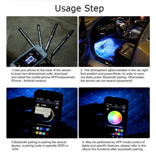 4pcs-APP-Voice-Wireless-Control-LED-Interior-Car-Decoration-Neon-Strip-Light-1120593