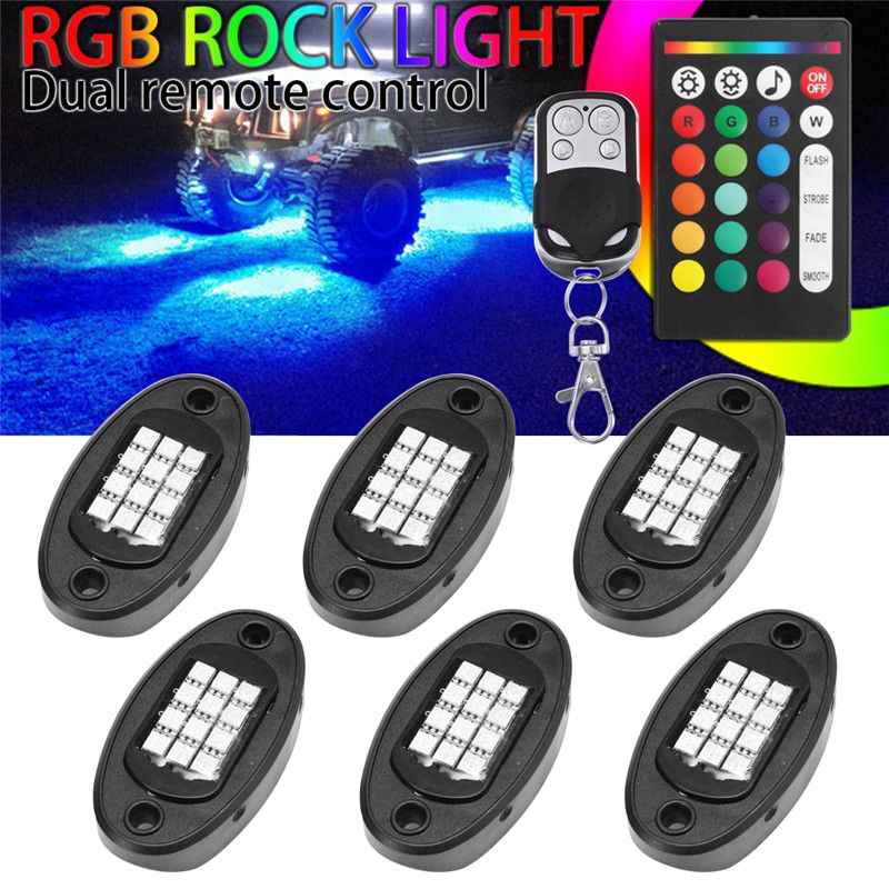 6Pcs-Universal-Colorful-RGB-LED-Car-Rock-Lights--RF-Dual-Remote-Control-5050-72-Led-Waterproof-IP68--1537833