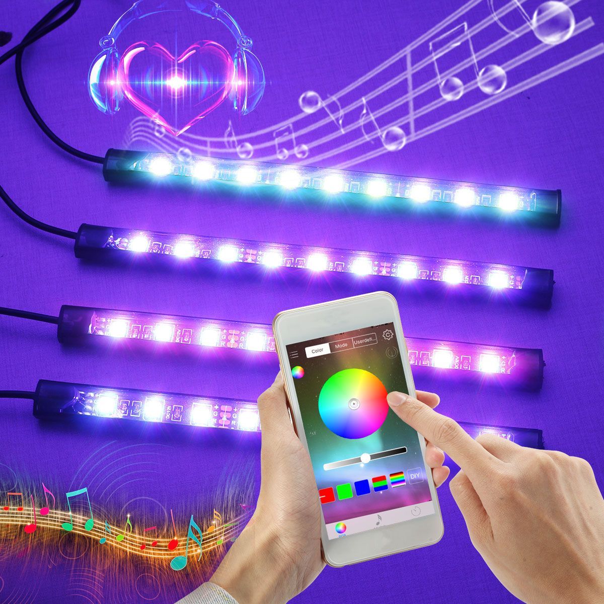 AMBOTHER-4PCS-LED-RGB-Car-Interior-Floor-Decoration-Lights-Bars-Wireless-bluetooth-APP-Control-Atmos-1365418