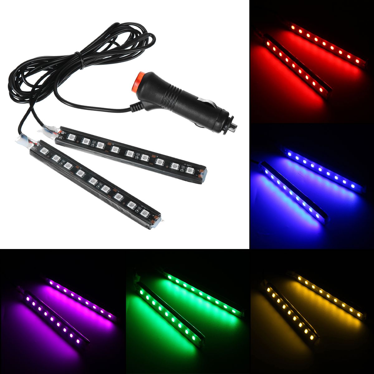 Car-Interior-5050SMD-9LED-Decorative-Light-Atmosphere-Lamp-Bar-One-For-Two-180-Degrees-Wide-angle-Li-1681245