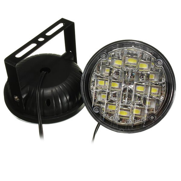 12V-18LED-White-Round-Car-Driving-Daytime-Running-Light-Fog-Light-994316