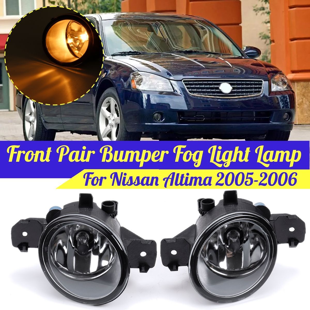 2Pcs-Car-Front-Bumper-Tail-Lights-Fog-Lamps-Bulbs-Left-Right-With-H11-Bulbs-183630665357-For-Nissan--1648737