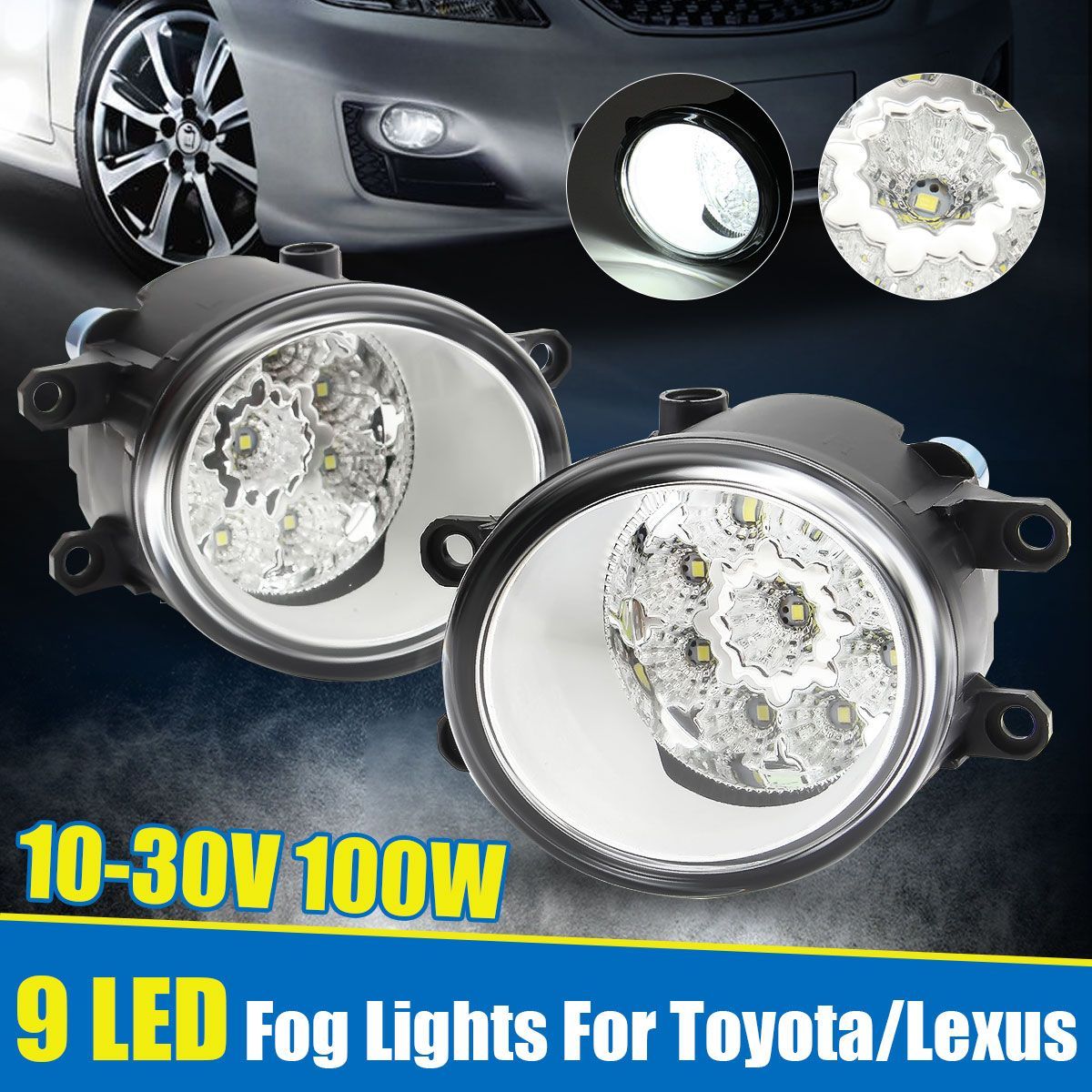 9-LED-Front-Fog-Light-Driving-Lamp-with-Bulbs-6000K-White-For-Toyota-Corolla-Camry-Highlander-Avalon-1741604