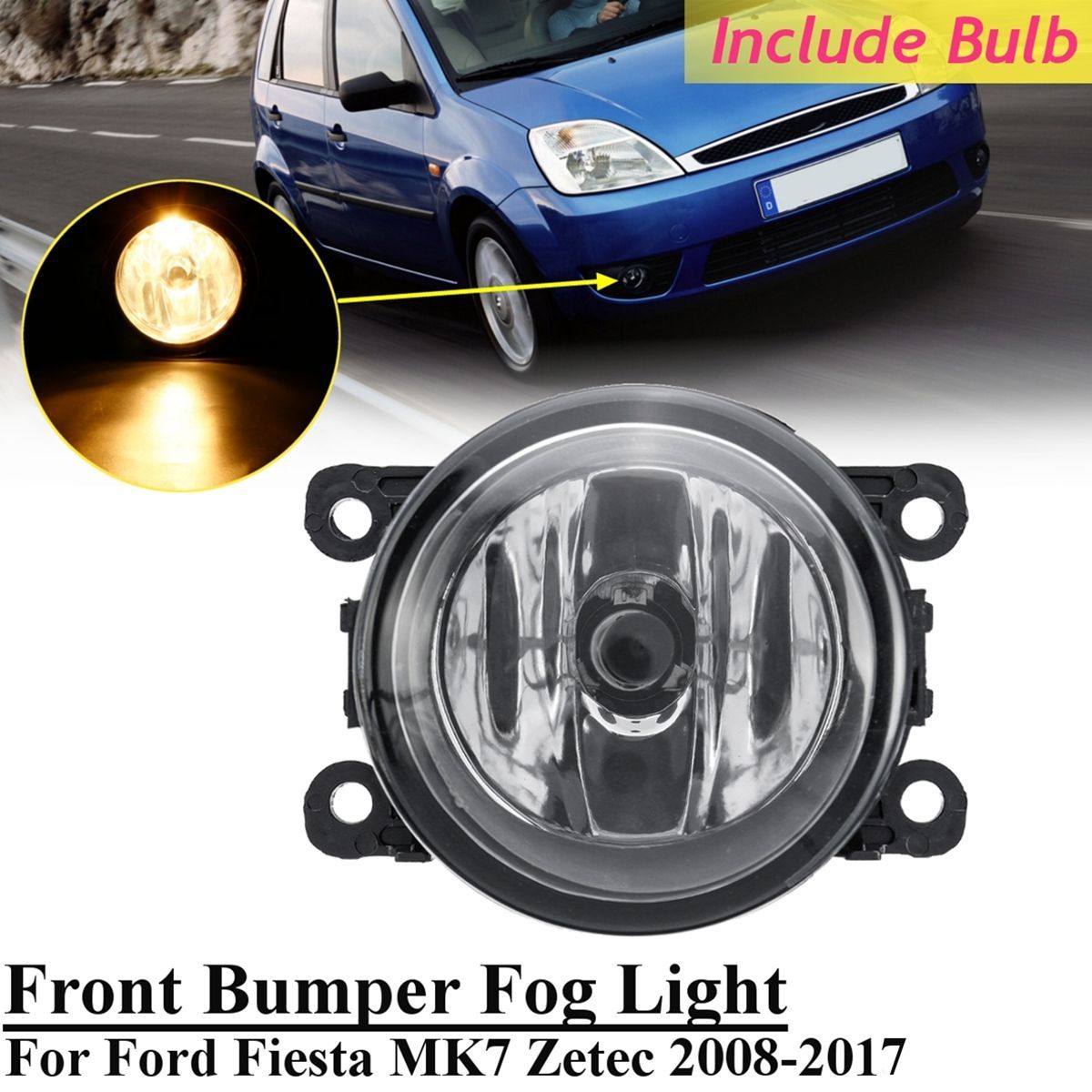 Car-Front-Bumper-Fog-Lights-Lamp-with-H11-Bulb-Yellow-for-Ford-Acura-Honda-1514987