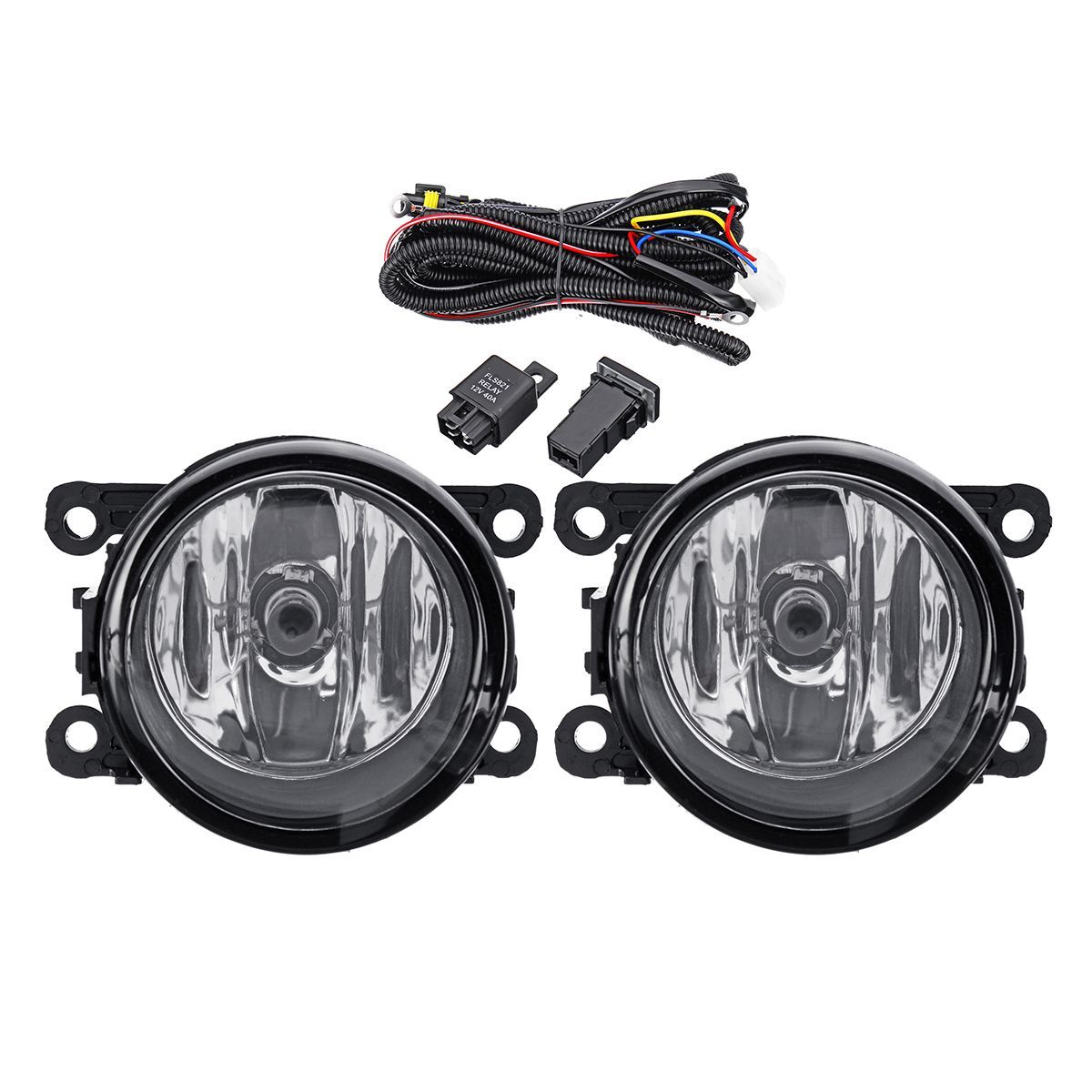Car-Front-Bumper-Fog-Lights-with-H11-Lamps-Harness-Pair-for-Mitsubishi-Outlander-SportRVRASX-1455984