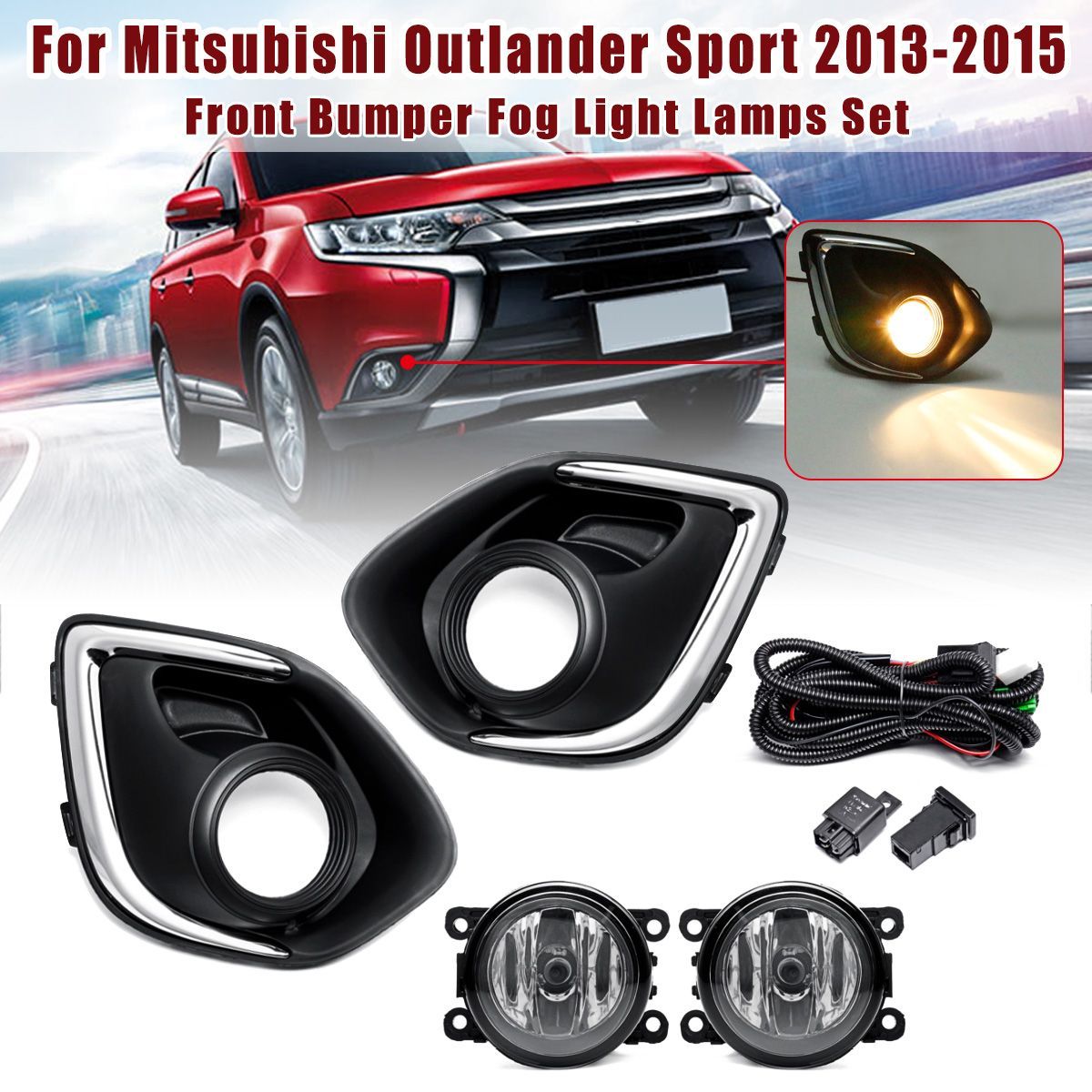 Car-Front-Bumper-Halogen-Fog-Lights-H11-Amber-with-Covers-for-Mitsubishi-Outlander-Sport-2013-2015-1404144