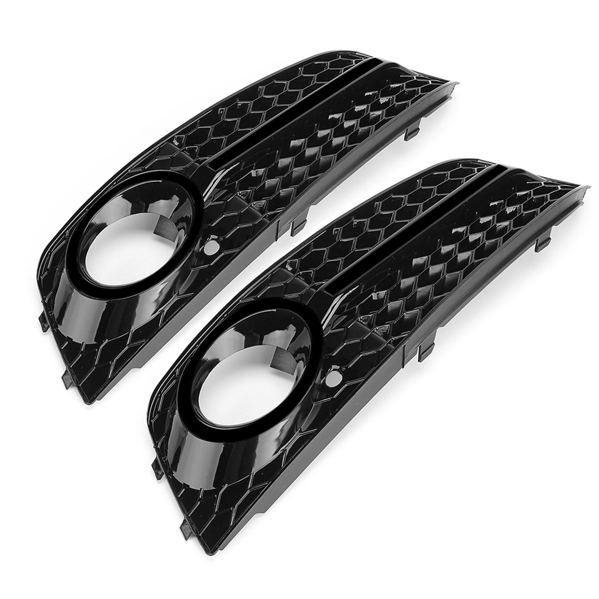 Car-Front-Fog-Light-Cover-Grille-Grill-Glossy-Standard-Style-Pair-for-Audi-A4-B8-2009-2011-1425185