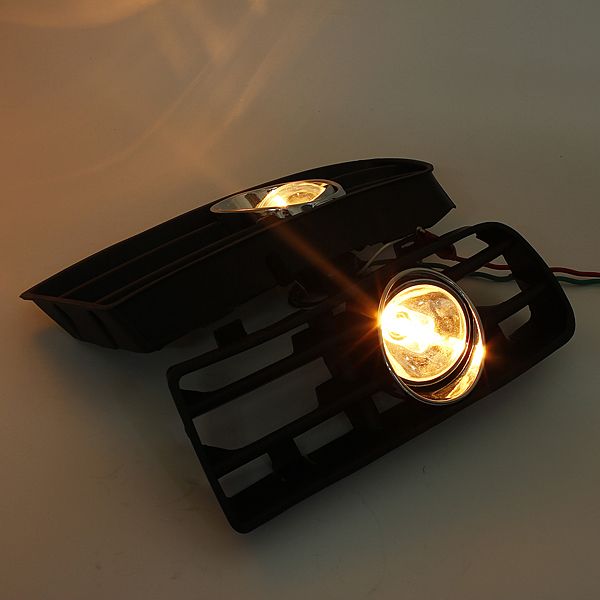 Car-Front-Fog-Light-Lamp-Grille-Set-For-VW-GOLF-1998-2005-Black-930415