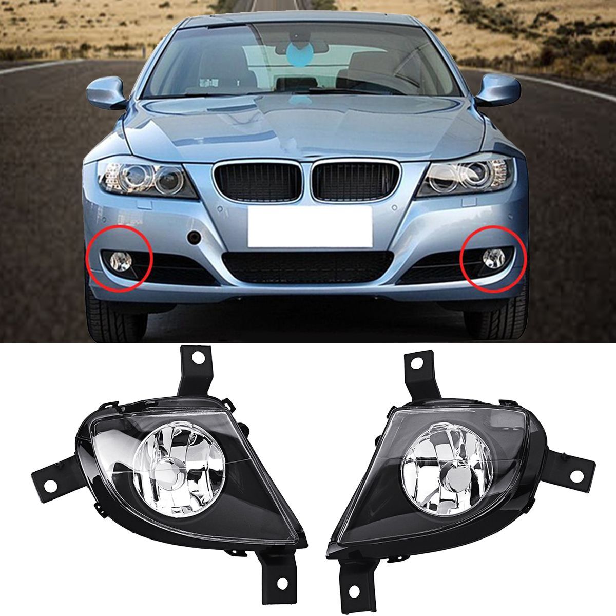 Car-Left-Right-Front-Bumper-Lights-Cover-Fog-Lamps-Case-Emark-63177199893-63177199894-for-BMW-E90-E9-1542487
