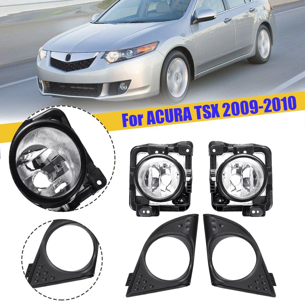 Car-LeftRight-Fog-Light-Cover-Bezel-Trim-Without-Bulb-for-ACURA-TSX-2009-2010-1430211