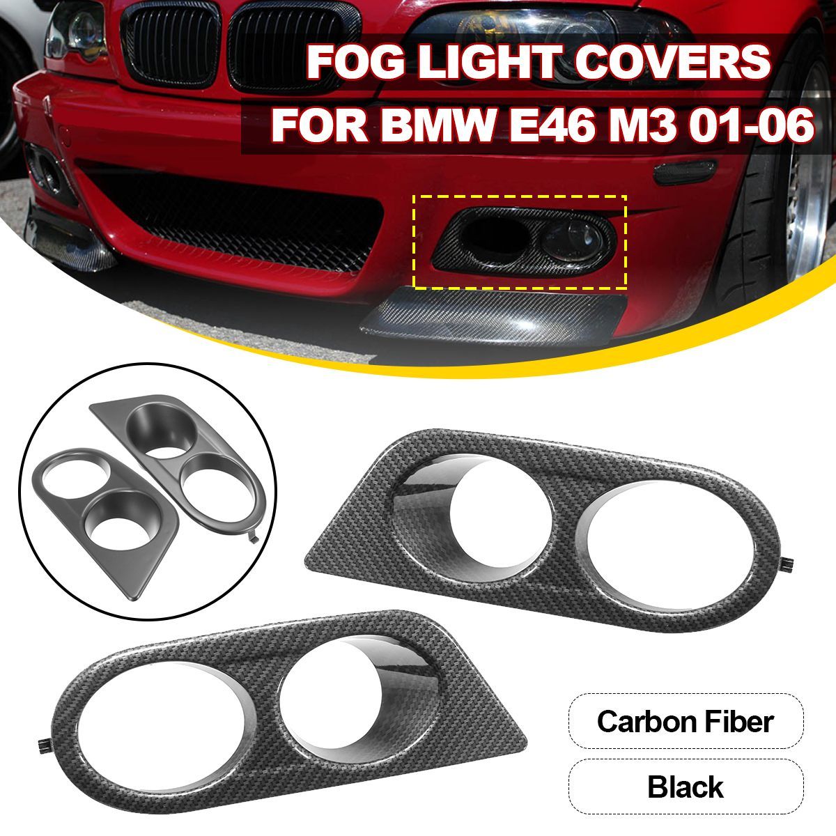 Fog-Light-Cover-Surrounds-Air-Duct-For-BMW-E46-M3-01-06-1387799