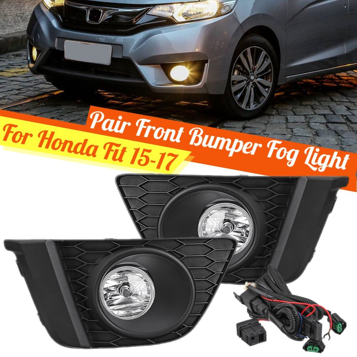 Front-Bumper-Fog-Light-Lamps-With-BulbsSwitchCover-Kit-For-Honda-Fit-2015-2017-1754864