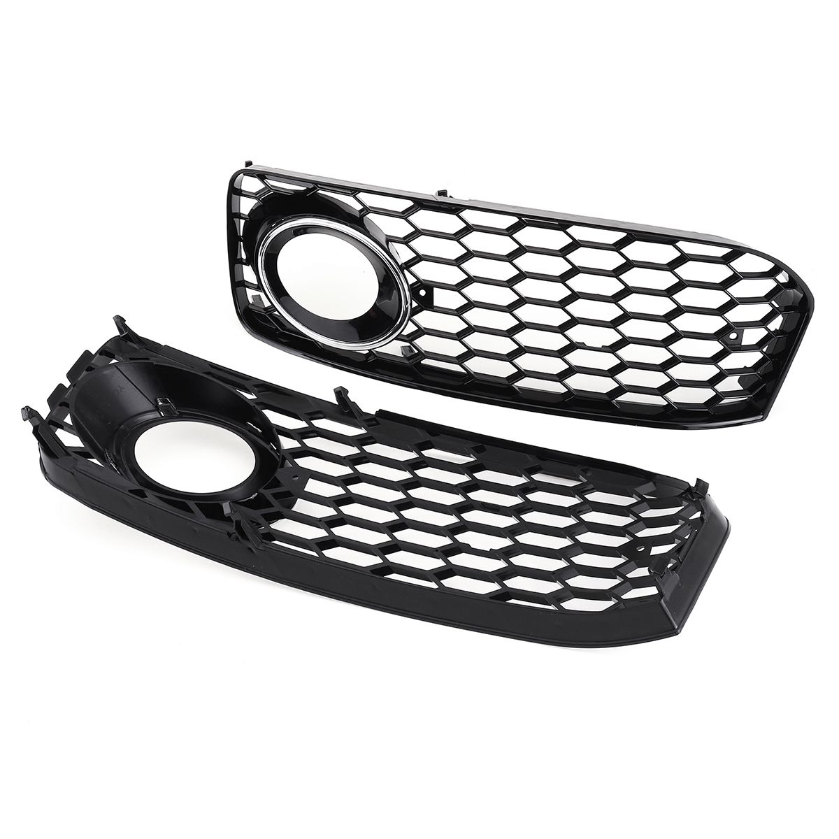 Front-Fog-Light-Lamp-Cover-Grille-Grill-Honeycomb-Hex-Chrome-Silver-For-Audi-A5-S-Line-S5-B8-RS5-200-1695671