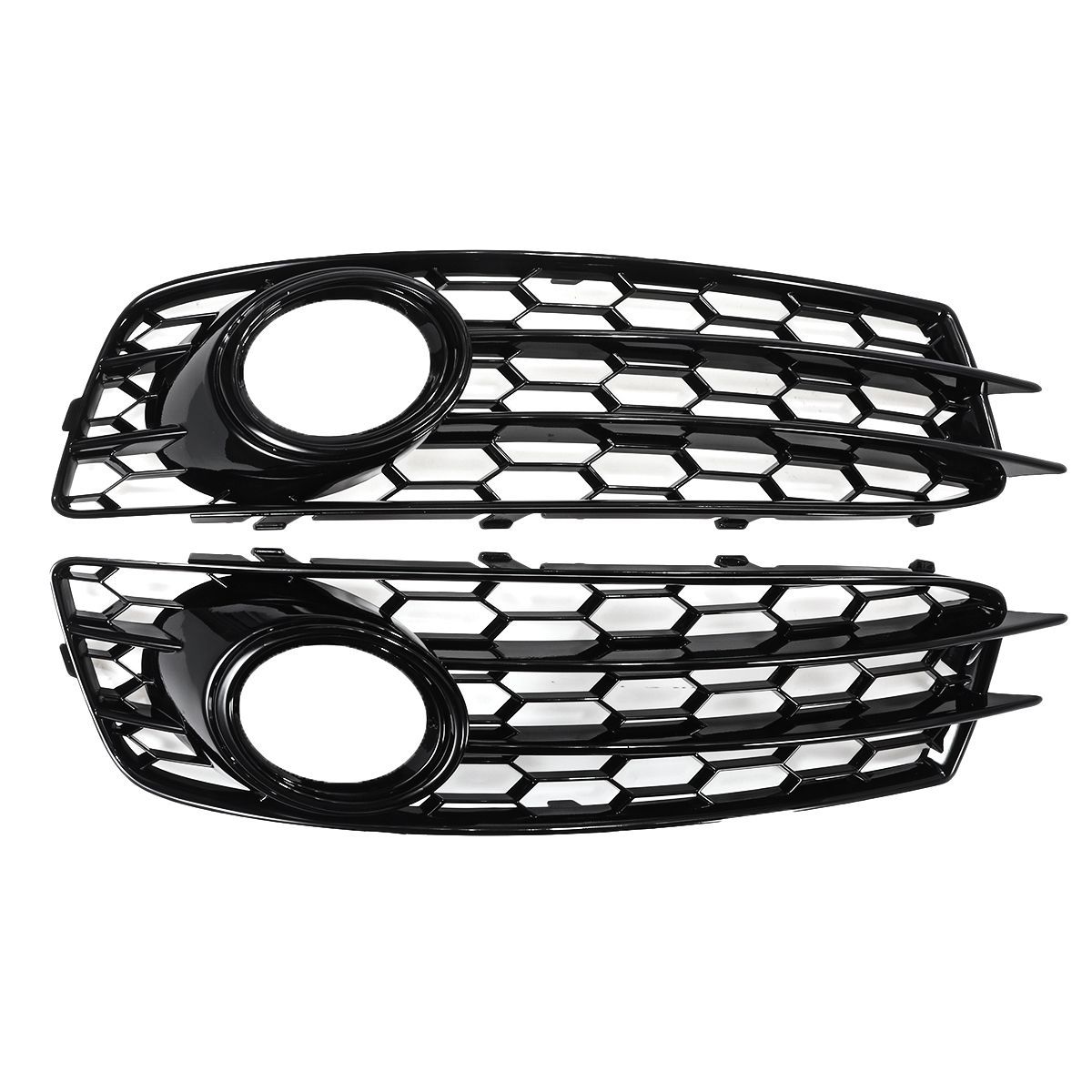 Front-Fog-Light-Lamp-Grille-Grill-Cover-Honeycomb-Hex-Glossy-Black-For-Audi-A3-8P-S-Line-2009-2012-1750298