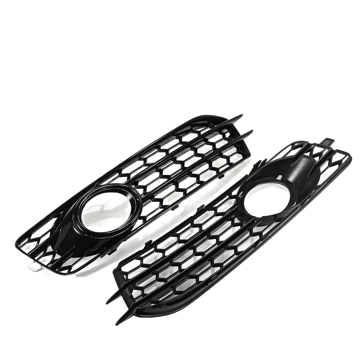 Front-Fog-Light-Lamp-Grille-Grill-Cover-Honeycomb-Hex-Glossy-Black-For-Audi-A3-8P-S-Line-2009-2012-1750298