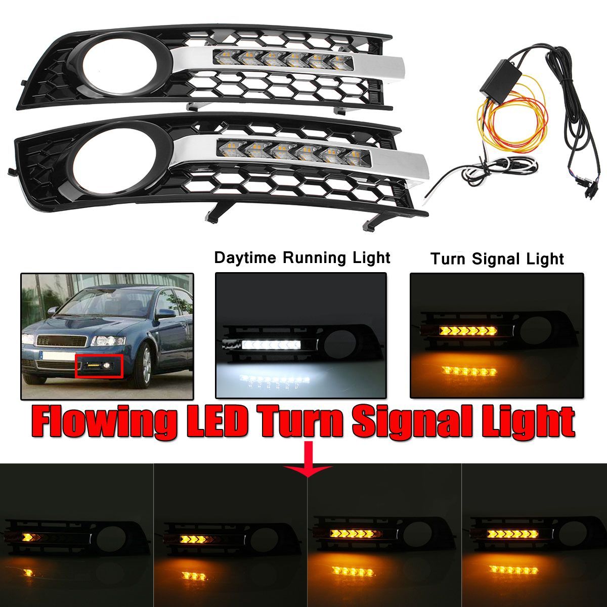 LED-Mesh-Front-Fog-Light-Cover-Plating-Mesh-Grille-Yellow-Flowing-Turn-Signal-Lamp-White-DRL-For-Aud-1664272