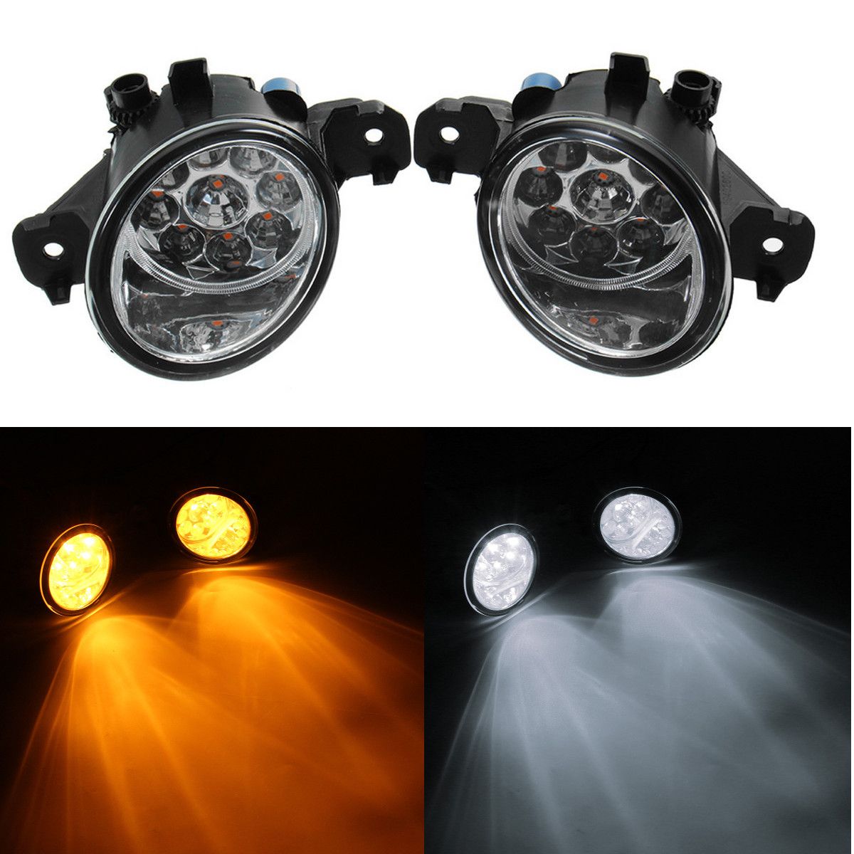 Pair-6W-Car-Front-Fog-Lights-with-H11-bulb-for-Nissan-Altima-Maxima-Rogue-Sentra-YellowWhite-1363729