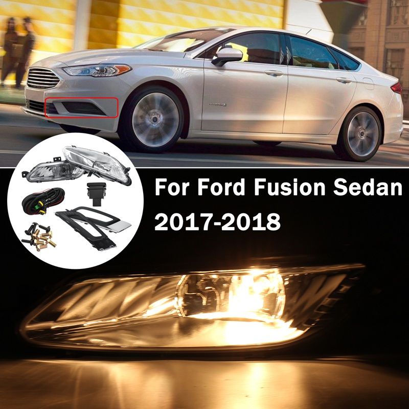 Pair-Car-Front-Bumper-Fog-Lights-Daytime-Running-Lamp-DRL-for-Ford-Fusion-Sedan-17-18-1356512