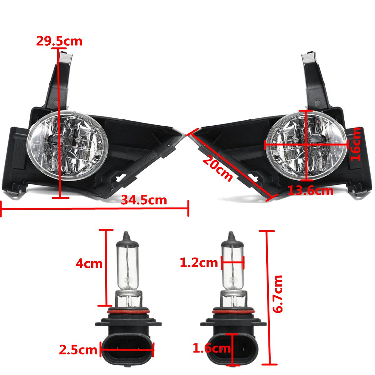 Pair-Clear-Front-Bumper-Fog-Light-Driving-Lamp-SwitchWiring-For-Honda-CR-V-CRV-2005-2006-1754871