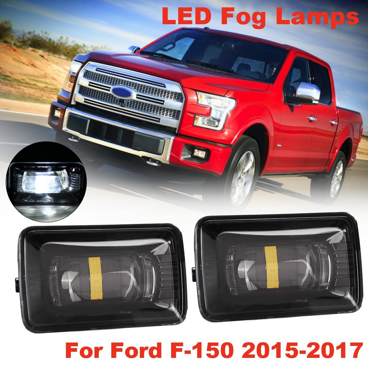 Pair-Front-Bumper-LED-Fog-Lights-Lamps-for-Ford-F-150-2015-2017-1267700