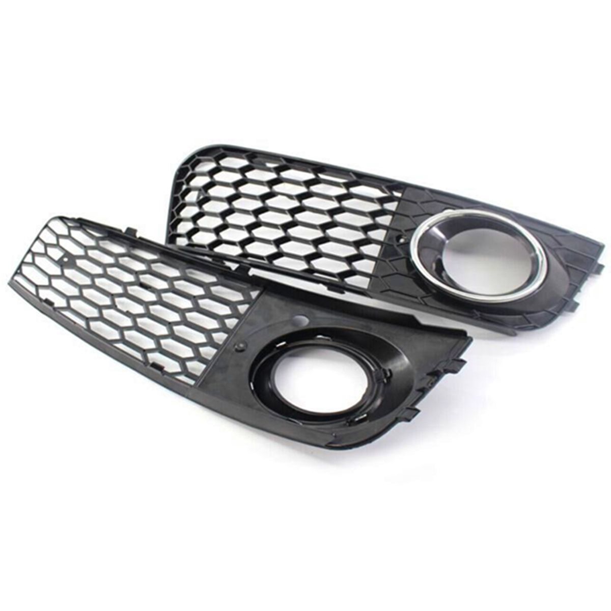 Pair-Glossy-Black-Front-Bumper-Fog-Light-Grille-Grill-Cover-For-Audi-A4-B8-RS4-style-2009-2012-1664521