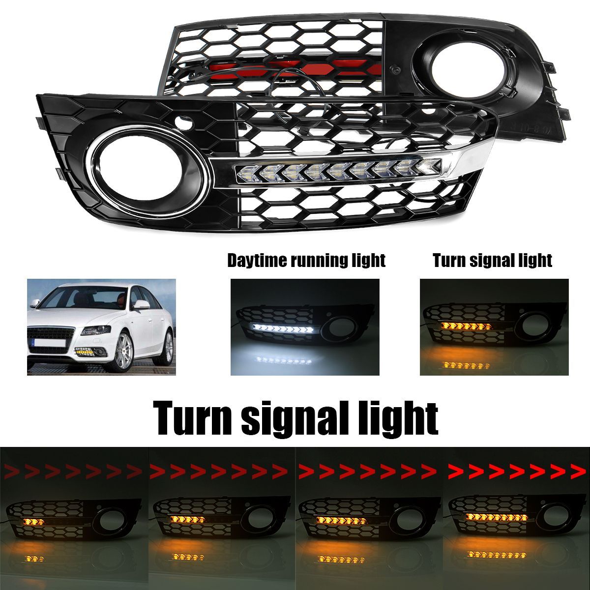 Pair-Honeycomb-Hex-Mesh-Fog-Lights-Cover-Grille-with-Flowing-LED-Turn-Signal-White-DRL-Daytime-Runni-1630538