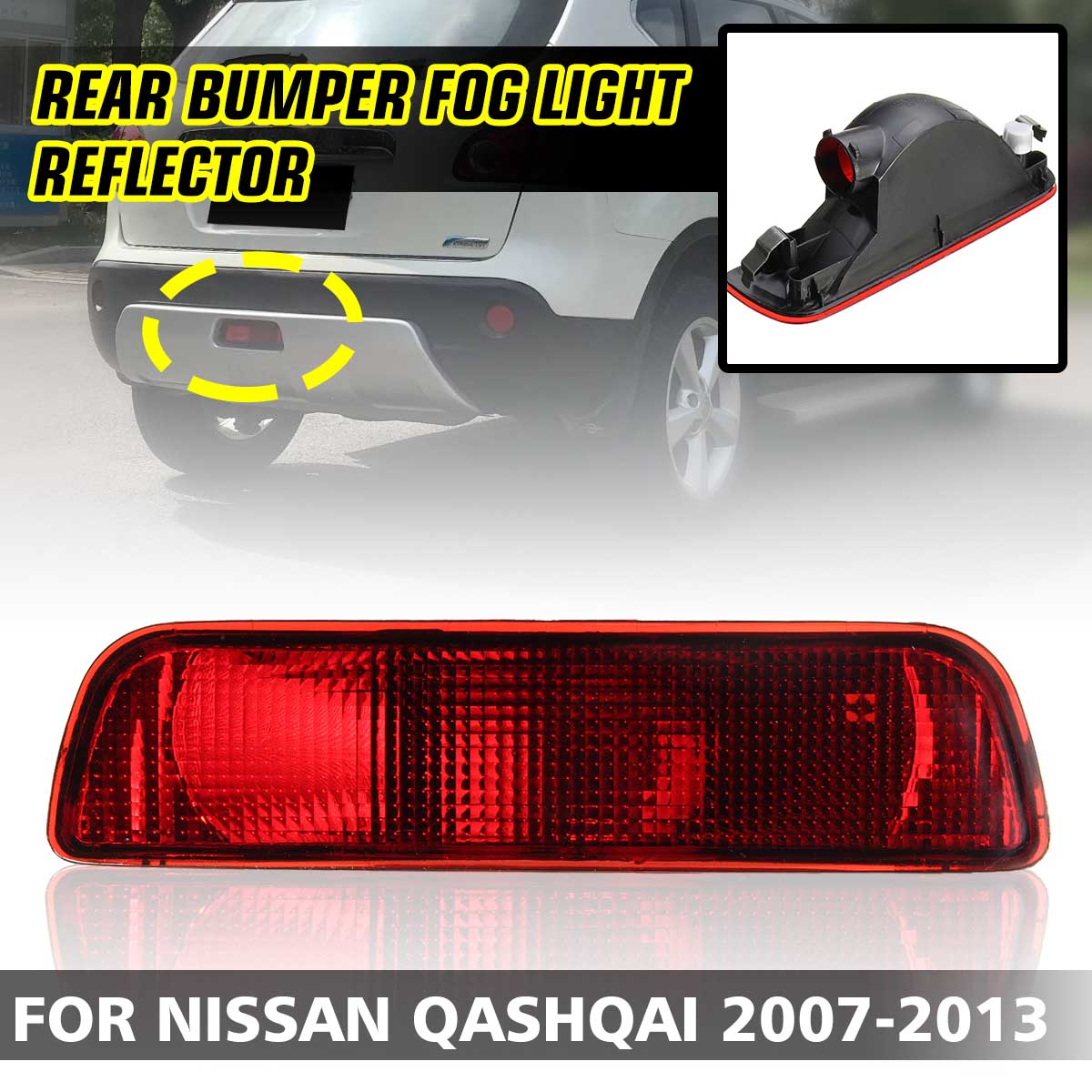 Red-Rear-Central-Bumper-Reflector-Fog-Light-Lamp-For-Nissan-Qashqai-2007-2013-1725509