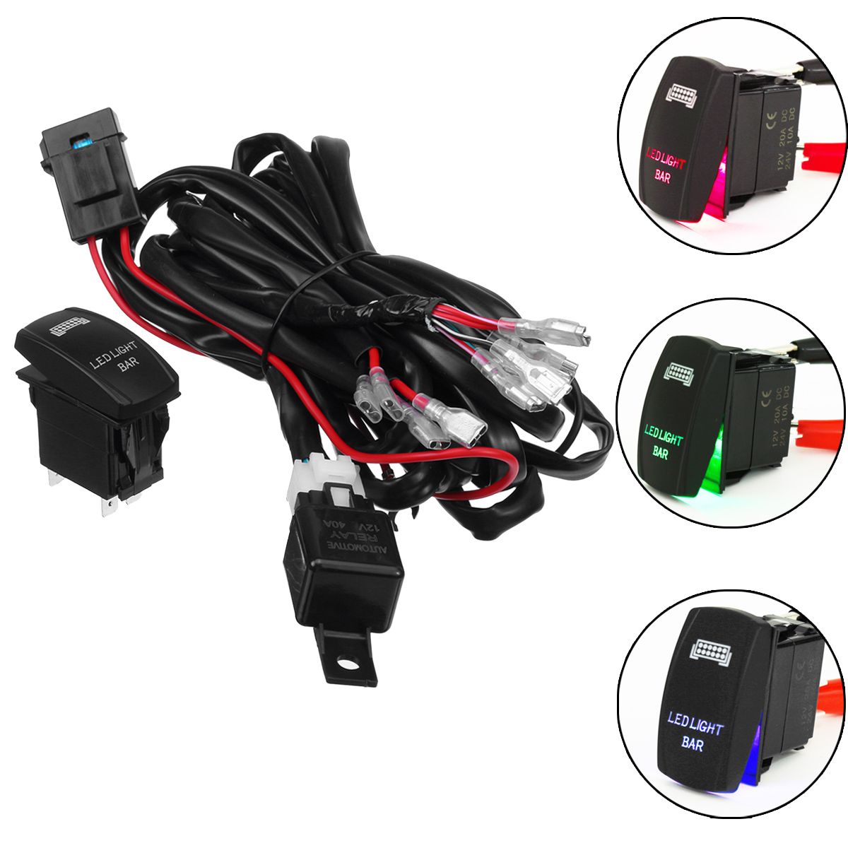 Universal-5-Pin-Car-12V-Waterproof-LED-Work-Light-Fog-Lamp-Bar-Lighting-Switch-Relay-Wiring-Harness--1640286