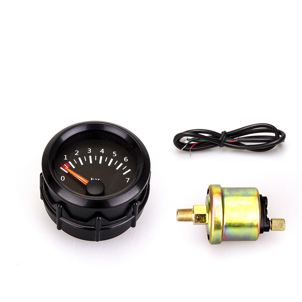 2quot-52mm-12V-Car-Dashboard-Gauge-Oil-Pressure-Gauge-0-7Bar-Vehicle-Meter-Black-Shell-1699661