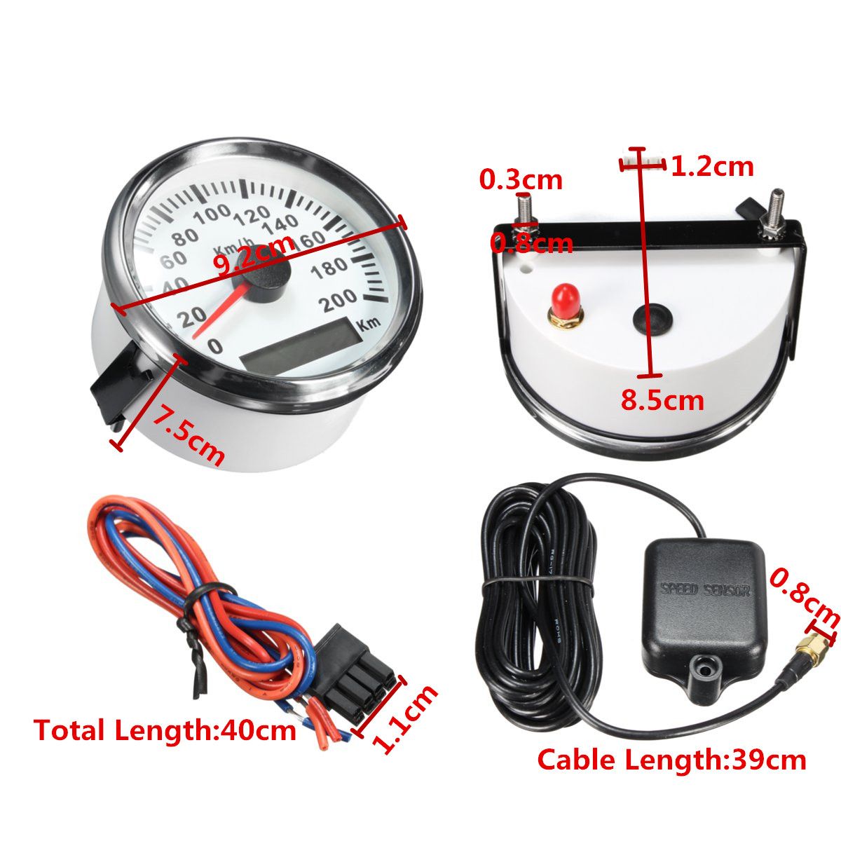 334-Inch-Auto-Car-GPS-Speed-Meter-Stainless-Waterproof-White-Digital-Gauge-200kmh-1357593