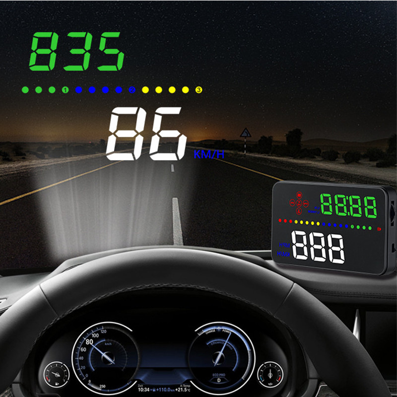 A300-Car-35quot-HUD-Digital-Head-Up-Display-Multifunction-OBD-Alarm-Speedometer-Overspeed-1596572