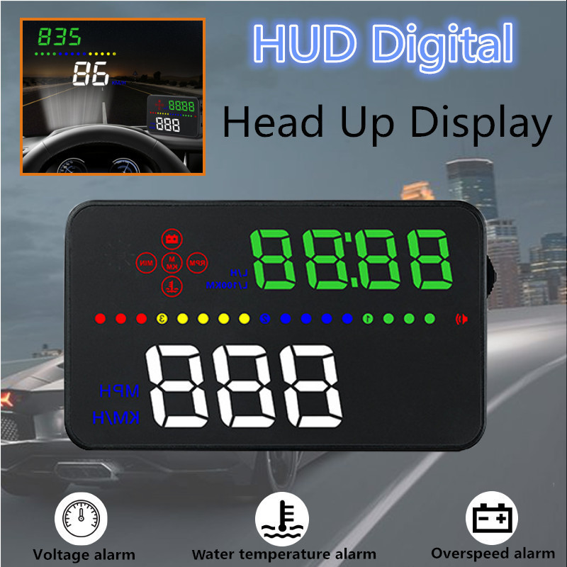 A300-Car-35quot-HUD-Digital-Head-Up-Display-Multifunction-OBD-Alarm-Speedometer-Overspeed-1596572