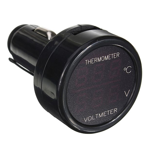 Car-LED-Digital-RedBlue-Display-2-In-1-Dual-Voltmeter-Thermometer-12V-948988