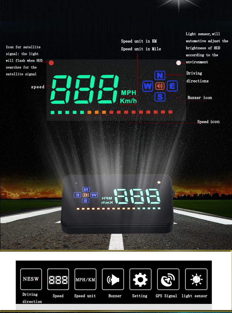 GEYIREN-A2-35-Inch-Auto-Vehicle-GPS-HUD-Head-Up-Display-Speedometers-Overspeed-Warning-1161797