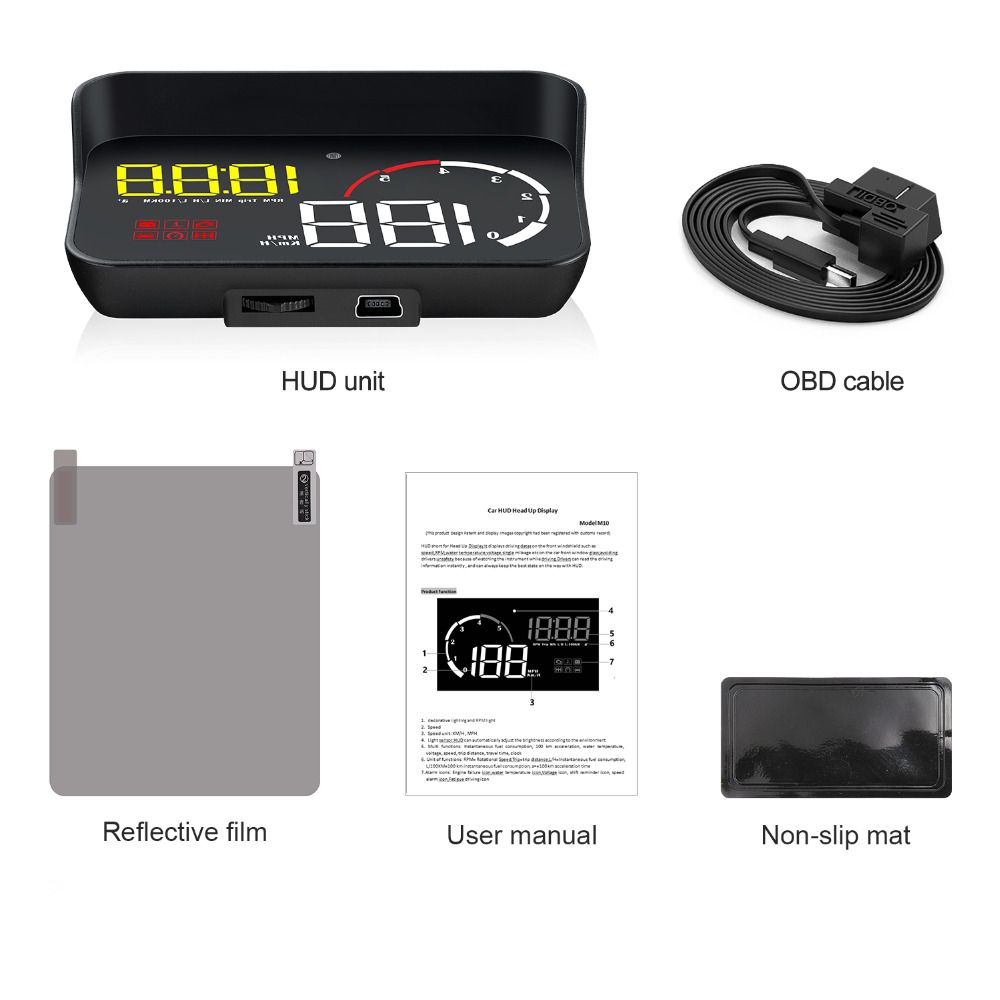 M10-Car-OBD2-HUD-Head-Up-Display-Digital-Speedometer-Windshield-Projector-Reader-Engine-RPM-Faulty-C-1463763