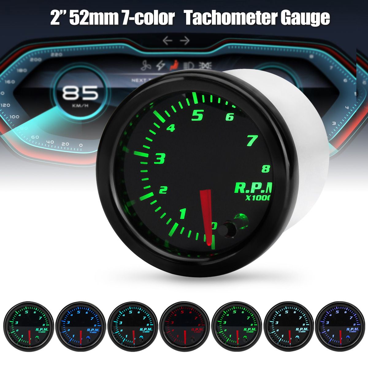 Universal-2-Inch-52mm-Tachometer-Tach-8K-RPM-Gauge-Digital-7-Color-LED-Display-Car-Meter-1296794